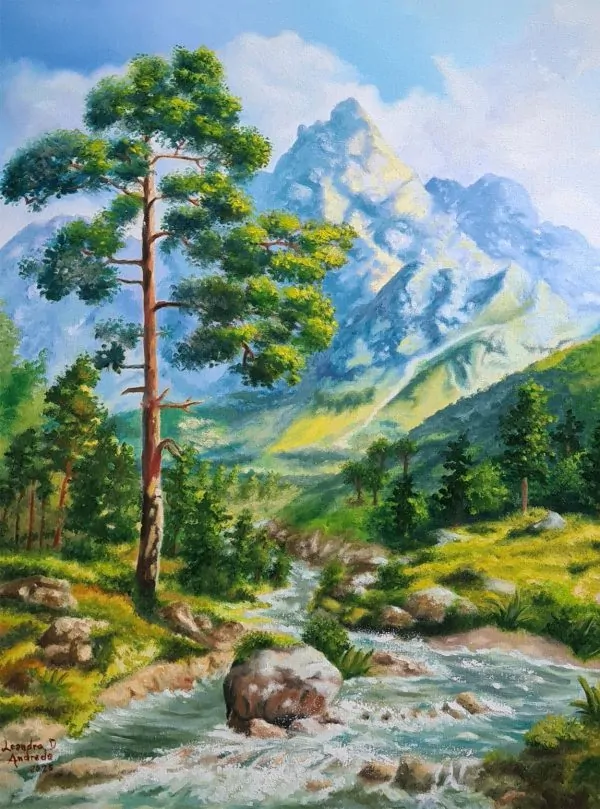 Óleo Sobre Tela - Paisagem Fantástica - Leandro Andrade